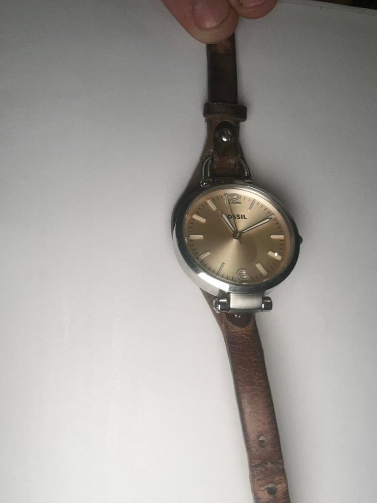 Fossil Georgia dameshorloge - nieuwe batterij, Sieraden, Tassen en Uiterlijk, Horloges | Dames, Staal, Fossil, Polshorloge, Ophalen of Verzenden