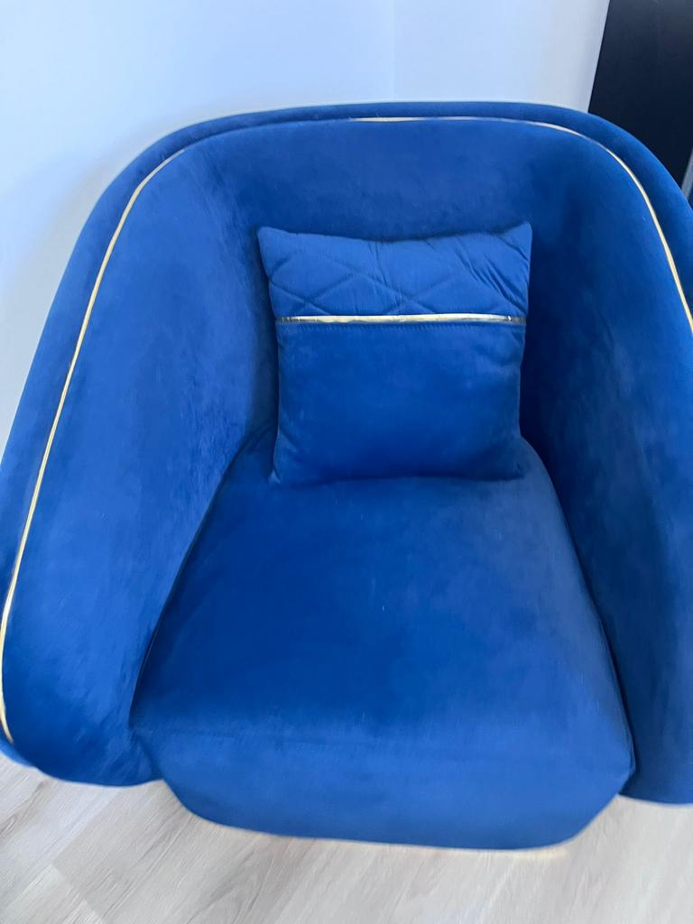 Nieuw Blauwe fauteuils, Huis en Inrichting, Fauteuils, Ophalen, Nieuw, 75 tot 100 cm, Stof