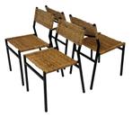 Vintage Stoelen Set Van 4 - Se05 Martin Visser - Spectrum, Ophalen, Gebruikt, Bruin, Se05 Martin Visser