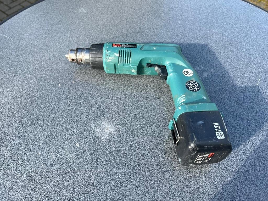 Praxis boormachine op accu 7.2 Volt, Ophalen of Verzenden, Gebruikt, Boormachine