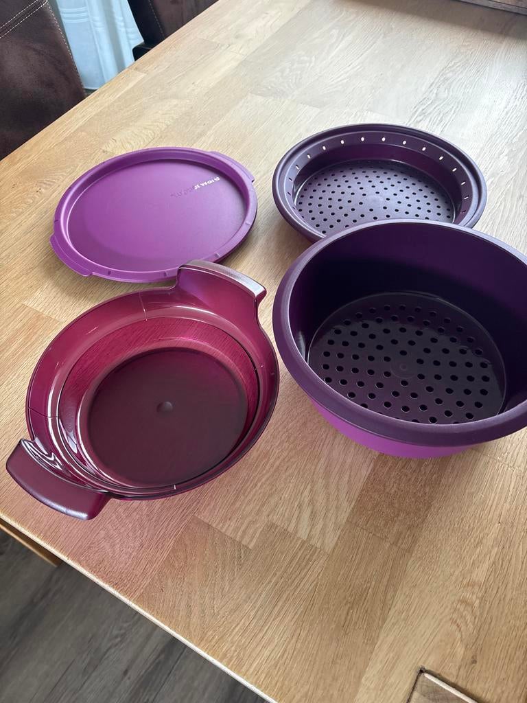 Tupperware stoompan, Ophalen of Verzenden, Gebruikt, Paars, Overige typen