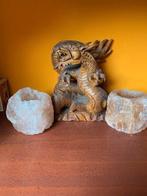 Fijn gesneden houten Draak 16x14x9, Antiek en Kunst, Ophalen, Overige onderwerpen, Houtsnijwerk, Minder dan 20 cm