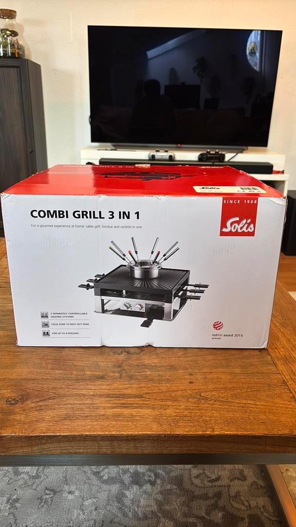 Solis Combi Grill 3 in 1, Witgoed en Apparatuur, Gourmetstellen, Nieuw, 8 personen of meer, Ophalen of Verzenden