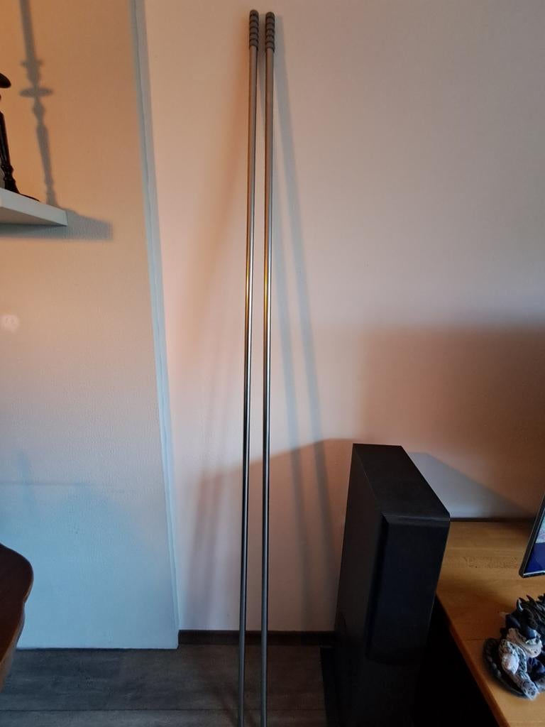 Metalen Gordijnroede - 4 Meter Lang, Ophalen, Gebruikt, Grijs, Modern