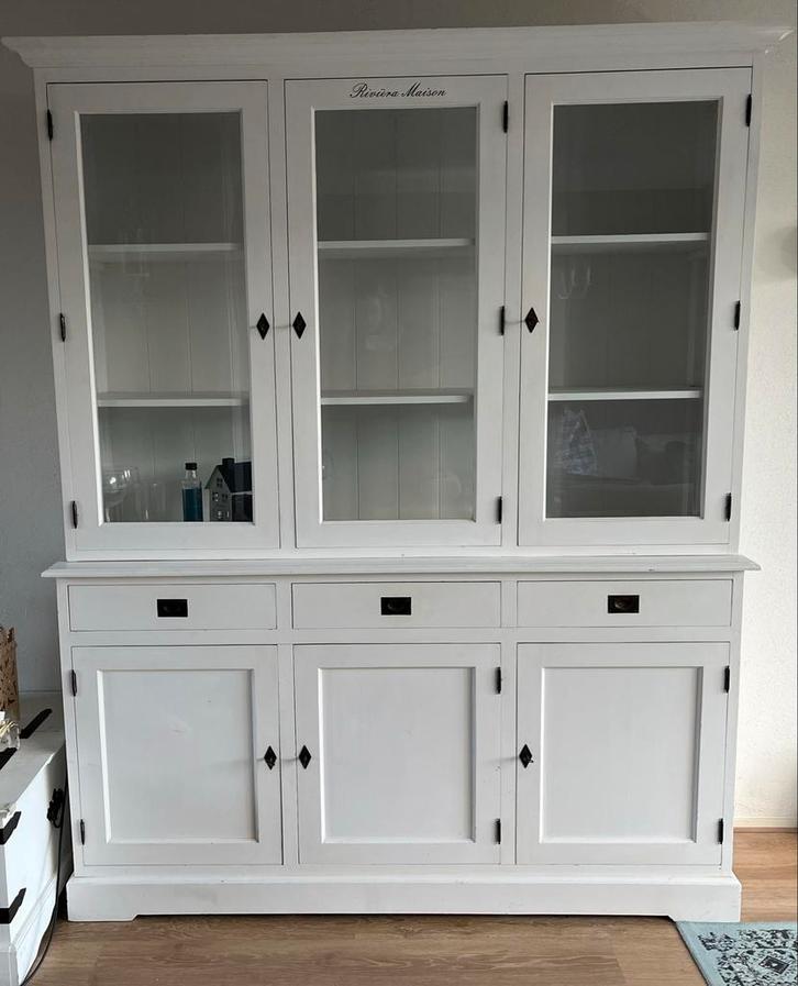 Witte Buffet / Vitrinekast / Dressoir, Huis en Inrichting, Kasten | Overige, Gebruikt, Ophalen
