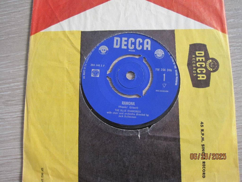The Blue Diamonds   -   Ramona, Cd's en Dvd's, Vinyl Singles, Gebruikt, 7 inch, Single, Ophalen of Verzenden