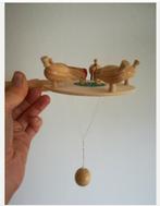 Houten pikkende kipjes op plankje. Bewegend, Ophalen of Verzenden, Zo goed als nieuw, Overige typen