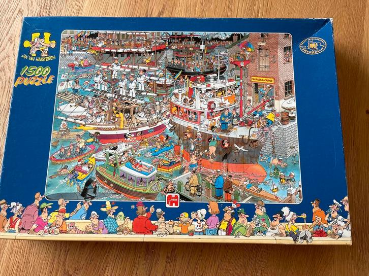 Jan van Haasteren puzzel 1500 stukjes - De Haven, Hobby en Vrije tijd, Denksport en Puzzels, Gebruikt, Legpuzzel, 500 t/m 1500 stukjes