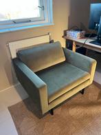 Loveseat velvet groen (grote fauteuil), Ophalen, Eenpersoons, 75 tot 100 cm, Zo goed als nieuw