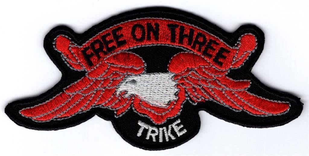 Trike Free on three stoffen opstrijk patch embleem #1, Ophalen of Verzenden, Nieuw