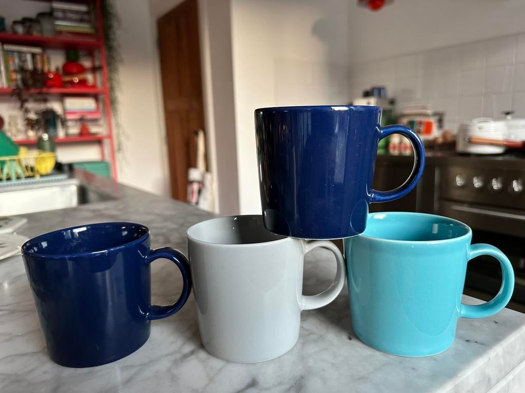 Iittala Teema Bekers Mokken Kaj Franck Blauw Turquoise Grijs, Ophalen of Verzenden, Zo goed als nieuw, X, Overige stijlen