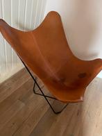 Cuero bruin leren vlinderstoel, Huis en Inrichting, Ophalen, Gebruikt, 75 tot 100 cm, Leer
