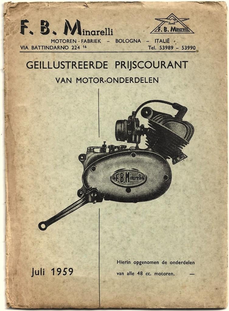 F.B. Minarelli motor onderdelen motorblok (8038z), Fietsen en Brommers, Handleidingen en Instructieboekjes, Zo goed als nieuw