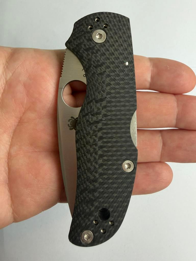 Spyderco native5 fluted carbon (+clip), Ophalen of Verzenden, Zo goed als nieuw
