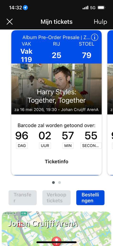 Kaartjes Harry Styles 16 mei rang 1, twee losse tickets, Tickets en Kaartjes, Twee personen, Mei