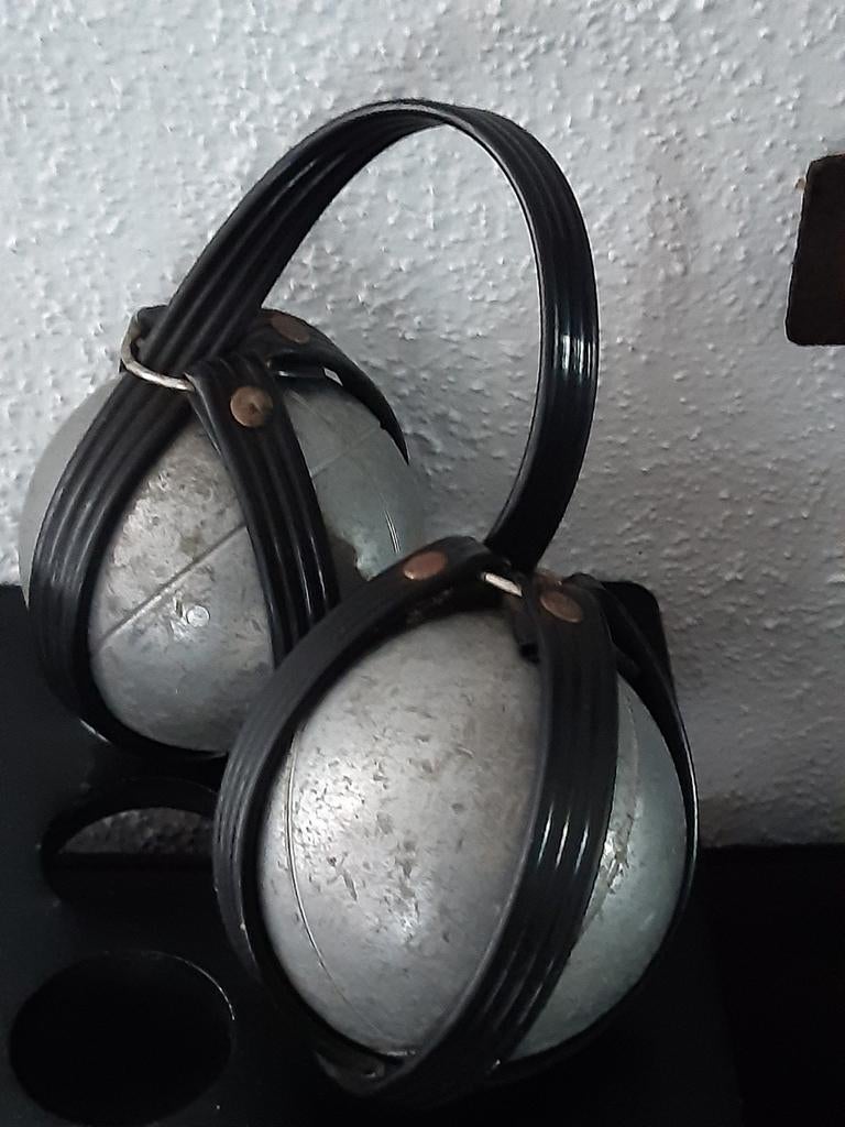 Jeu de boules ballen in houder sleets, stoer brocante ,, Antiek en Kunst, Curiosa en Brocante, Ophalen of Verzenden