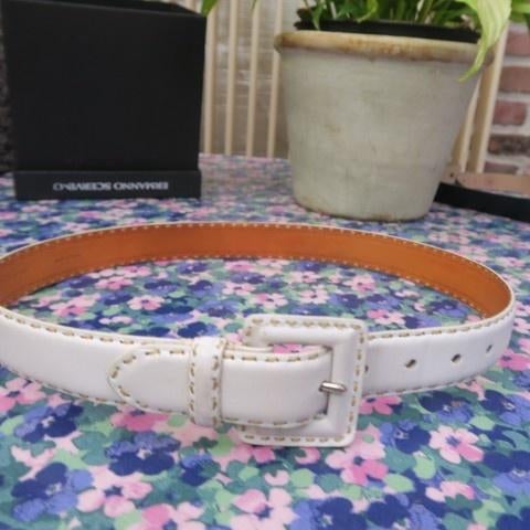 Riem leder wit Just Campagne - lengte 92 cm - br 3 cm, Kleding | Dames, Riemen en Ceinturen, 3 tot 5 cm, 90 tot 100 cm, Tailleriem