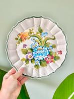 Vintage bloemen bord wandbord wanddecoratie, Ophalen of Verzenden, Gebruikt