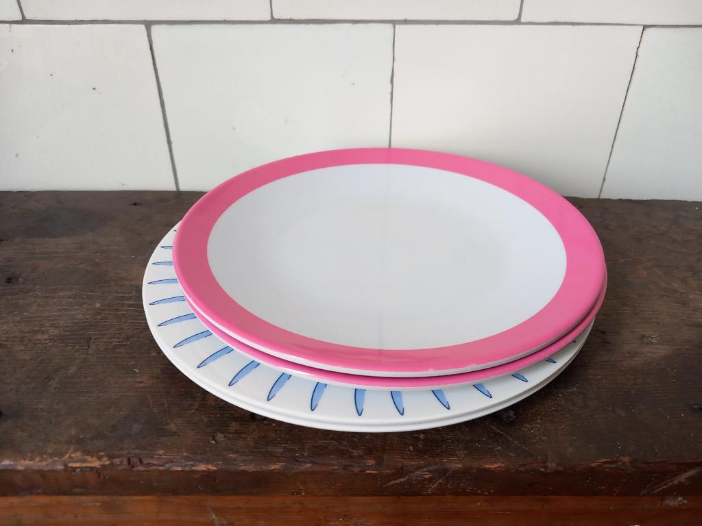 set vintage melamine mepal borden 4x camping buiten servies, Caravans en Kamperen, Kampeeraccessoires, Ophalen of Verzenden