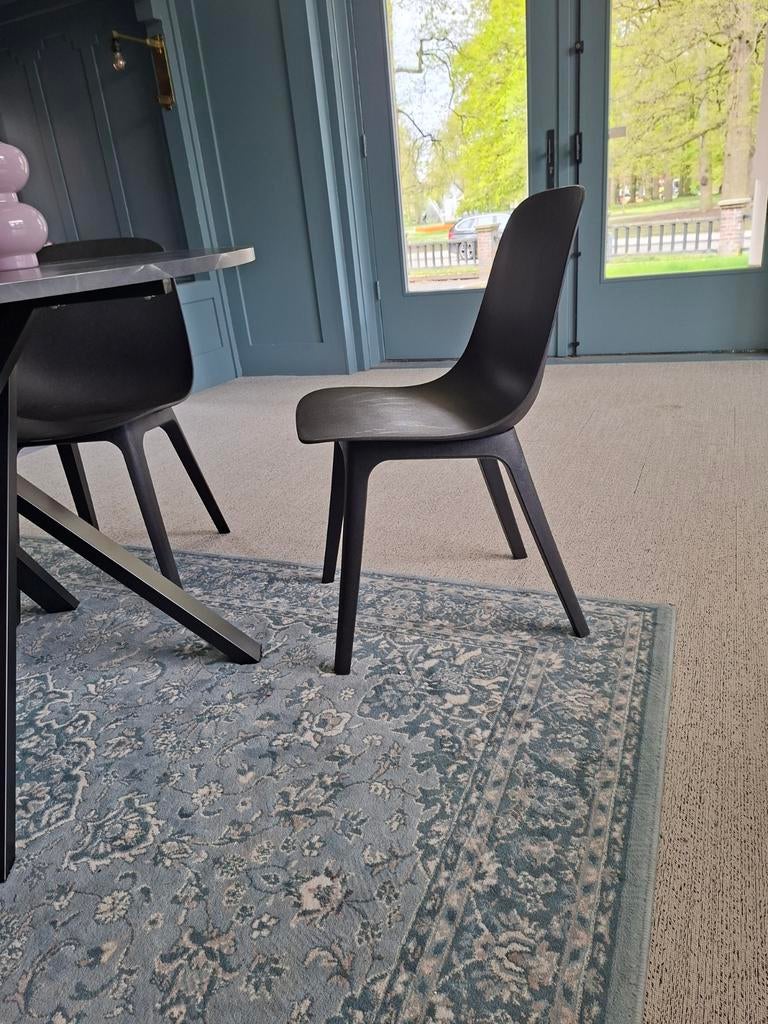 Stoelen bij eettafel, kunststof,  zwart, 4x, Ophalen