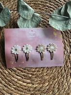 Haarknipjes & haarclipjes klikklak beige witte bloem, Ophalen of Verzenden, Nieuw, Haarknipjes & haarclipjes