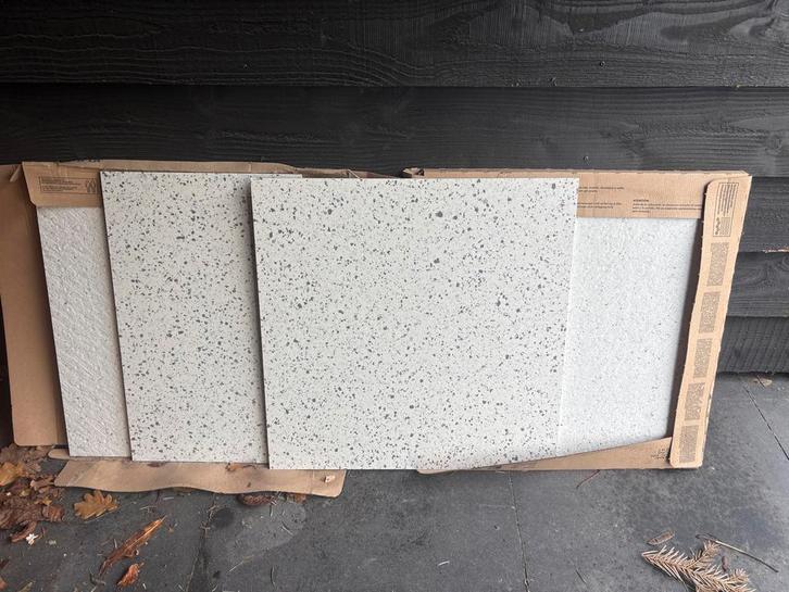 5 1/2 Terrazo granito tegels 60x60 cm wit, Doe-het-zelf en Verbouw, Tegels, Nieuw, Vloertegels, Overige materialen, 60 cm of meer