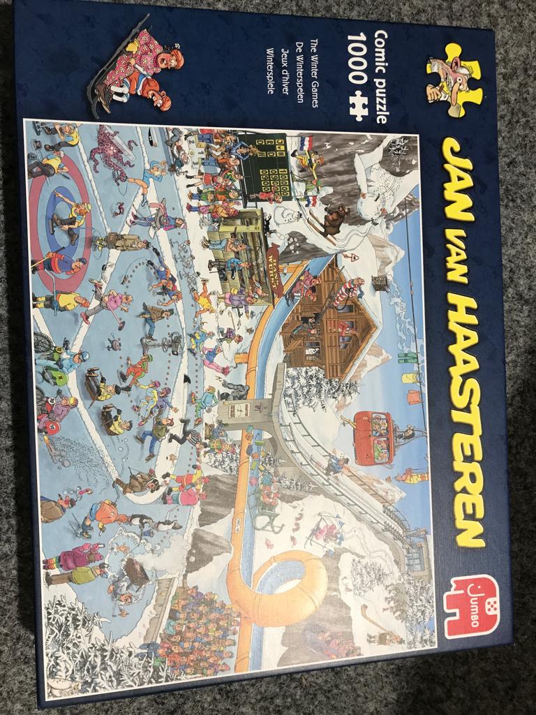 Jan van Haasteren puzzel van 1000 stukjes “de Winterspelen”, Hobby en Vrije tijd, Denksport en Puzzels, Ophalen, 500 t/m 1500 stukjes