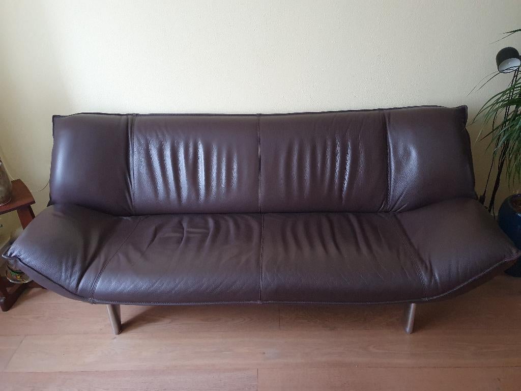 Hele fraaie Leolux Tango 3 zits designbank Senso bruin leder, Ophalen, Tijdloos design, Gebruikt, Driepersoons