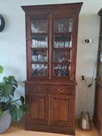 Koloniale Teak Vitrinekast / Boekenkast met lades, Ophalen, Gebruikt, Met deur(en), 200 cm of meer
