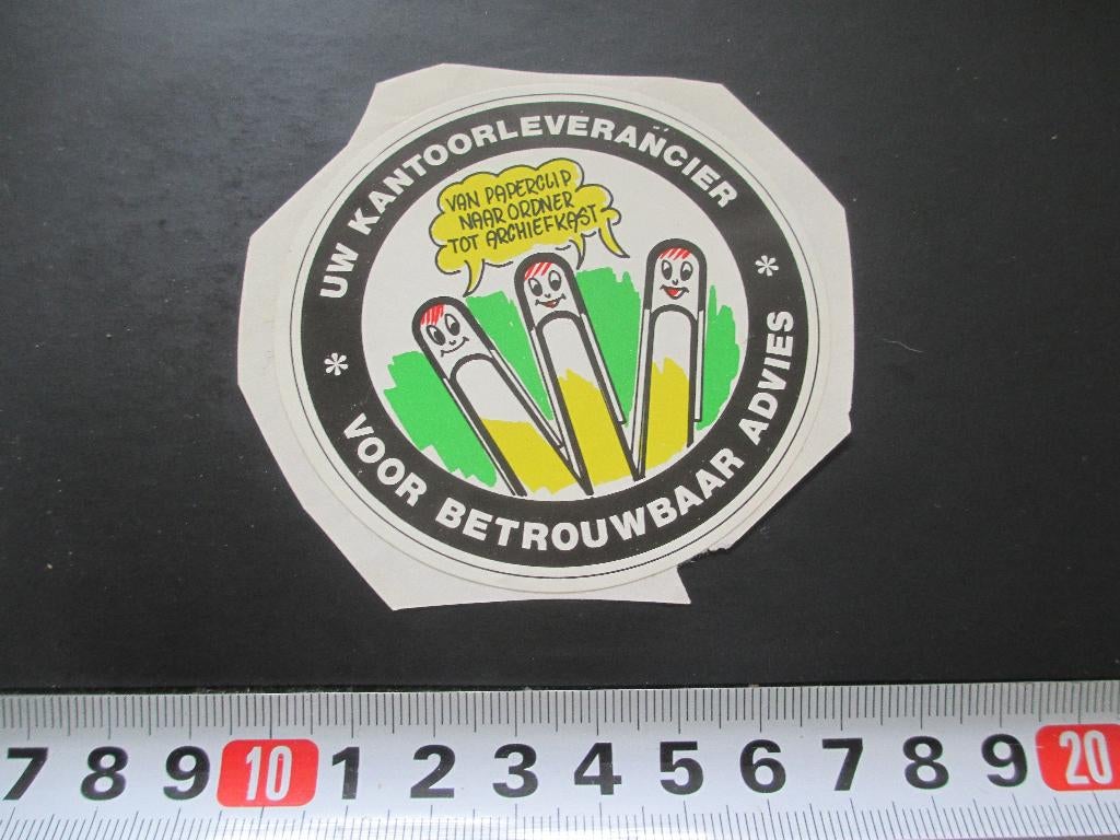 sticker van paperclip naar ordner tot archiefkast kantoorlev, Verzamelen, Ophalen, Zo goed als nieuw