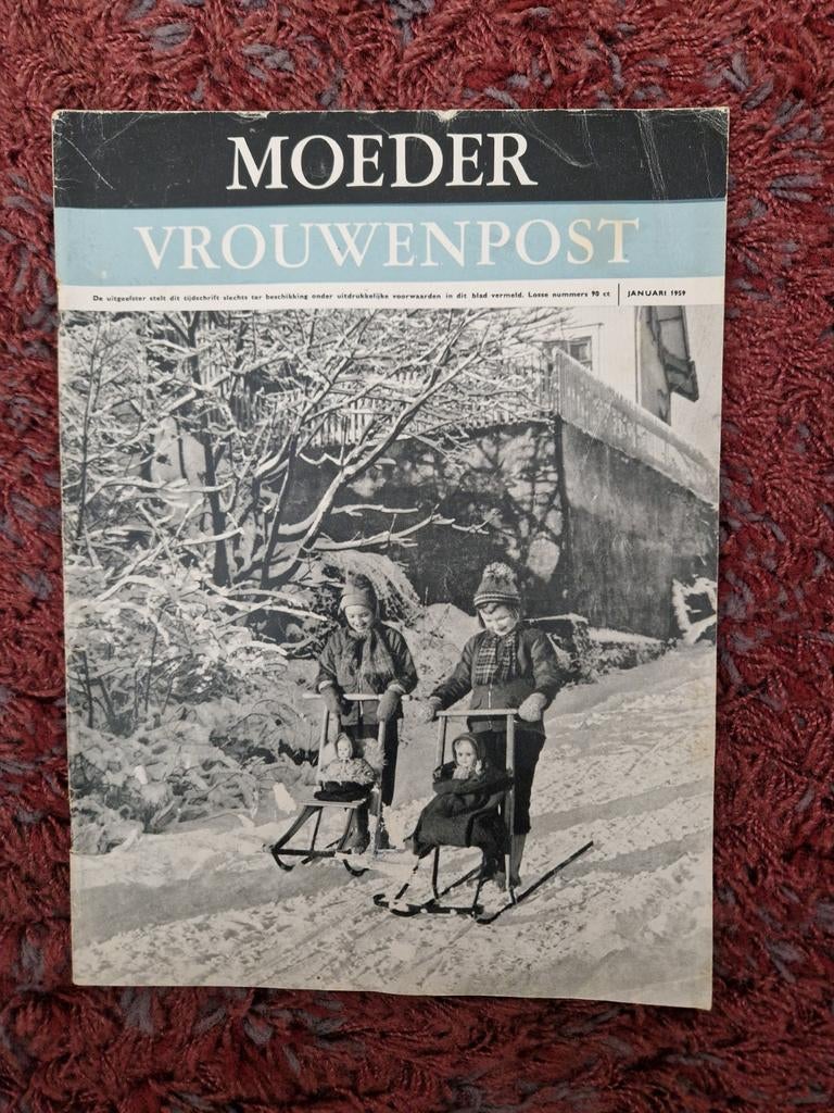 Moeder Vrouwenpost - Januari 1959 - Vintage Tijdschrift, Boeken, Tijdschriften en Kranten, Ophalen of Verzenden, Gelezen, Damesbladen