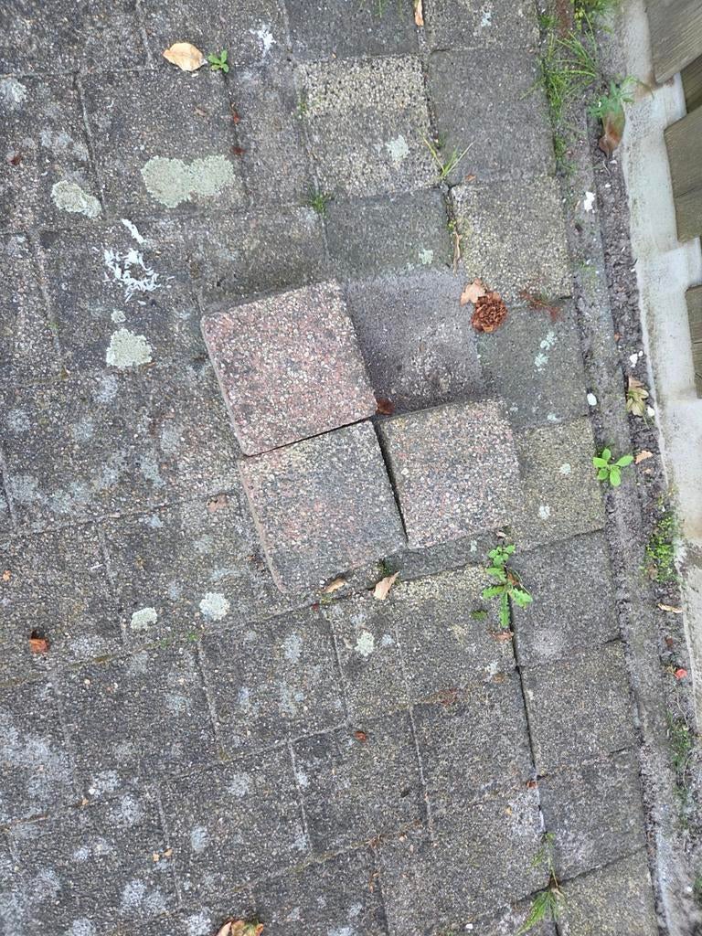 Gratis 100 m² siertegels (Geldrop) 10 x10 cm, Ophalen of Verzenden, Gebruikt, Beton, Klinkers