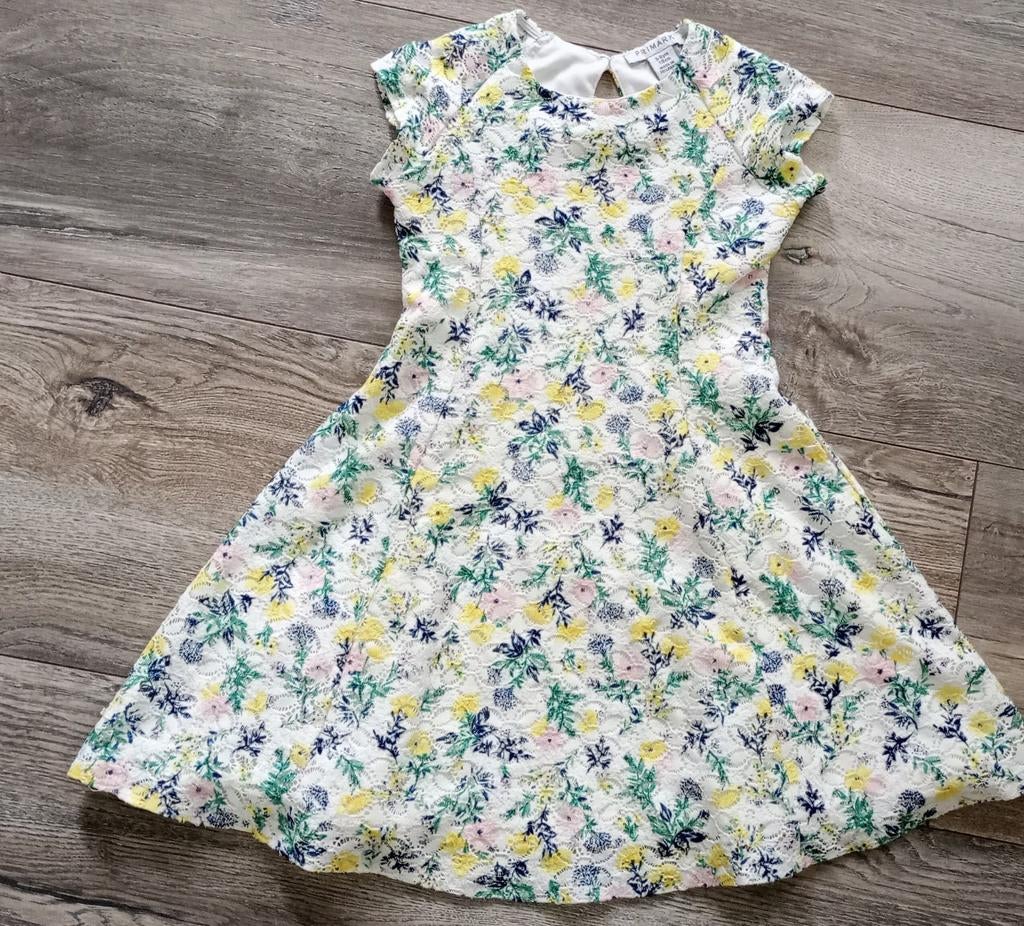 Fleurig bloemen jurkje - Nieuwstaat, Kinderen en Baby's, Kinderkleding | Maat 116, Ophalen of Verzenden, Zo goed als nieuw, Meisje
