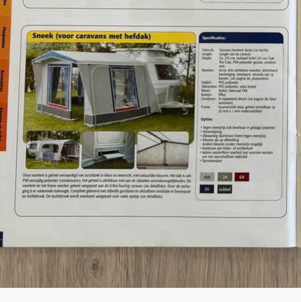 Voortent Eriba Touring (nieuw), Caravans en Kamperen, Ophalen, Nieuw, Tot en met 2
