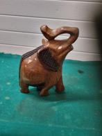 beeld olifant houtsnijwerk groot, Verzamelen, Beelden en Beeldjes, Ophalen of Verzenden