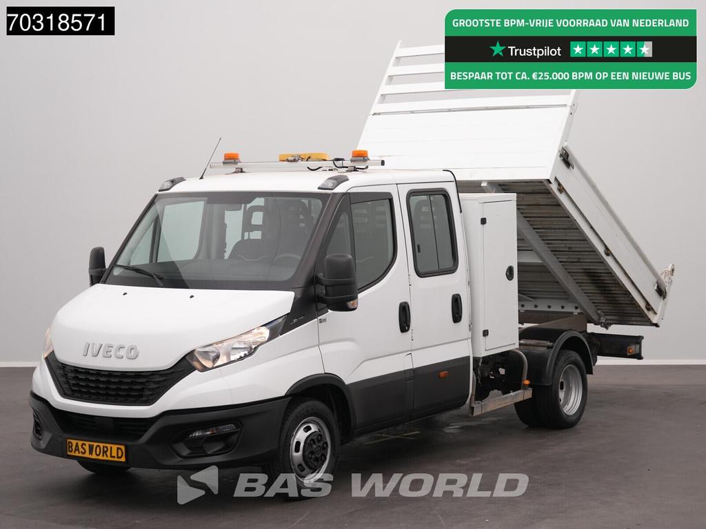 Iveco Daily 35C14 Open Laadbak Dubbel Cabine 3,5t Trekhaak D, Stof, Euro 6, Iveco, Wit