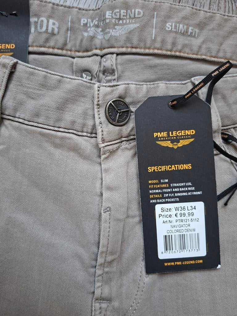 PME LEGEND Navigator slimfit jeans W36 L34, W36 - W38 (confectie 52/54), Nieuw, Ophalen of Verzenden, Grijs