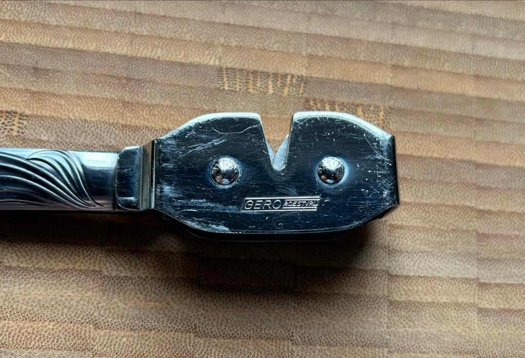 Vintage Gero Zilmeta Messenslijper RVS - Golvend Patroon, Ophalen of Verzenden