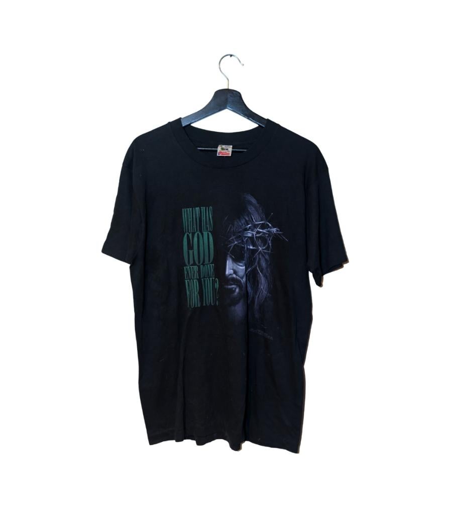 Living Epistles “What Has God Done For You” 1993 T-Shirt, Fruit of the loom, Maat 48/50 (M), Zwart, Ophalen of Verzenden