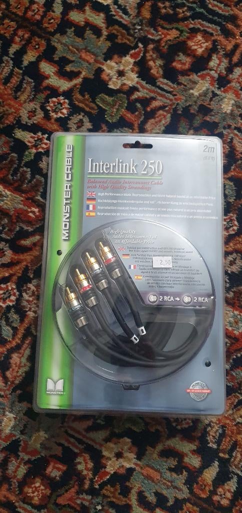 Monster Interlink 250 2m lang Nieuw, Audio, Tv en Foto, Audiokabels en Televisiekabels, Ophalen of Verzenden, Nieuw, Minder dan 2 meter