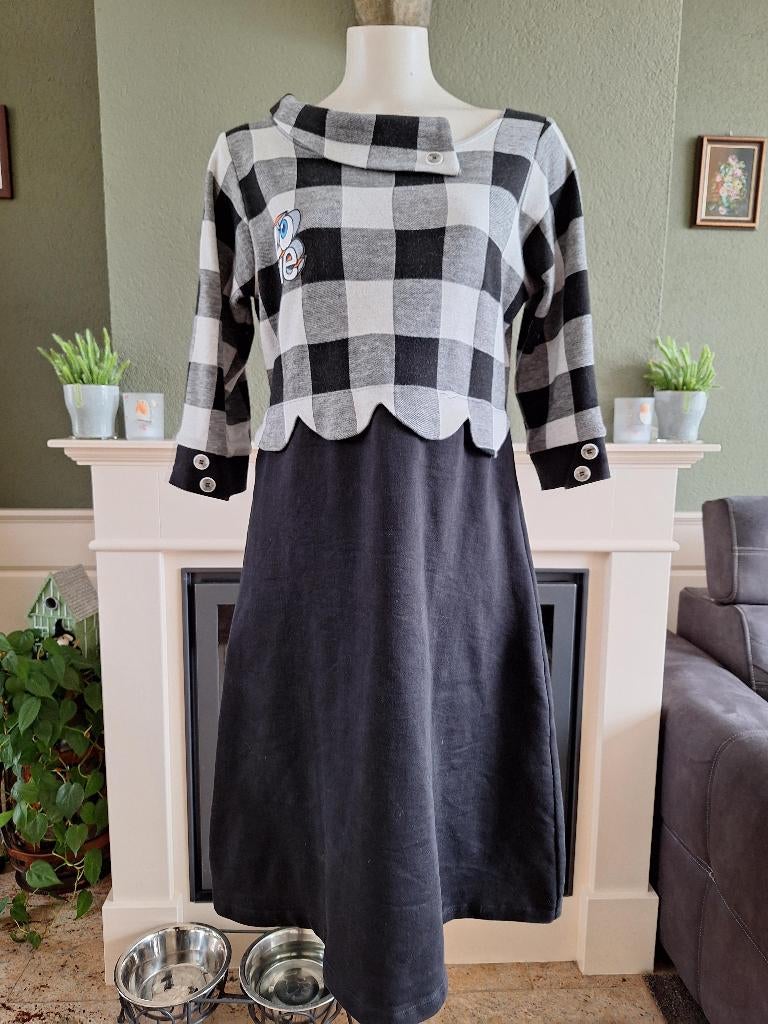 Margot MWM zwart wit geruiten jurk XXL 44, Kleding | Dames, Jurken, Margot, Verzenden, Zwart, Maat 42/44 (L)