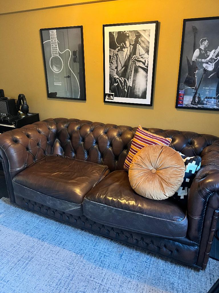 Bank chesterfield, Huis en Inrichting, Ophalen, Gebruikt, 150 tot 200 cm, Chesterfield