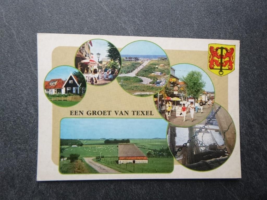 groet van Texel, panorama/boot, Verzenden, 1980 tot heden, Gelopen, Waddeneilanden