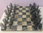 Marmer Schaakbord grijs wit marmeren schaakspel chess, Een of twee spelers, Ophalen of Verzenden, Zo goed als nieuw