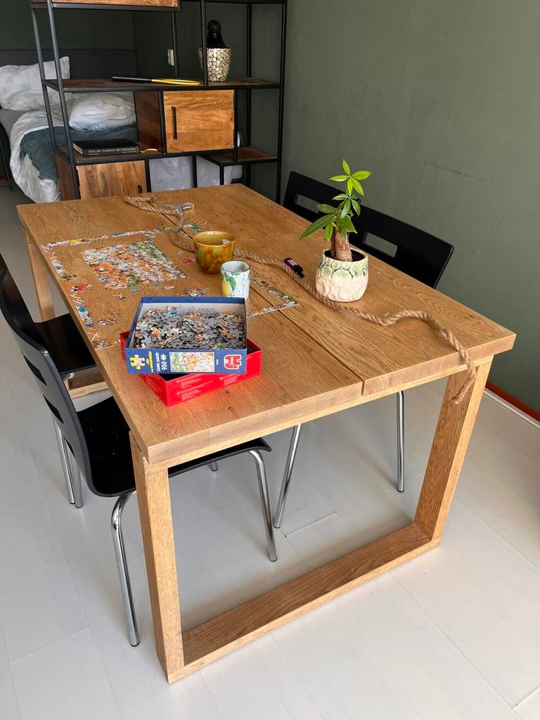 Ikea Mörbylånga eettafel - Hout - 140 cm - Nieuwprijs €549, Ophalen, 100 tot 150 cm, 50 tot 100 cm, Zo goed als nieuw