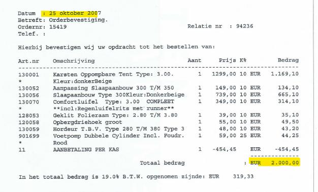 Te koop: Karsten tent 300 beige izgst, Caravans en Kamperen, Tenten, Ophalen, Gebruikt, Tot en met 4