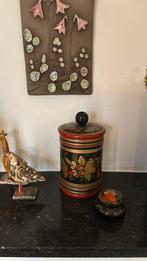 Russisch lakwerk houten opbergpot en doosje, Ophalen of Verzenden