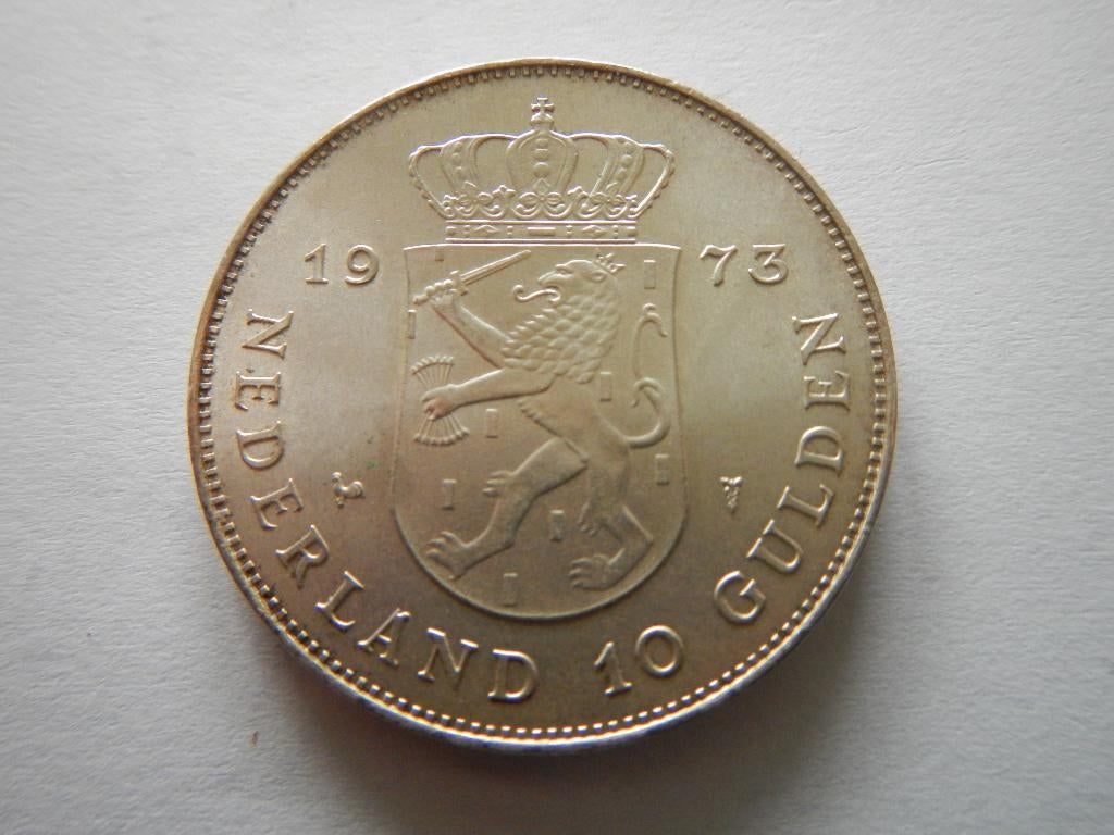 Zilveren tientje, Postzegels en Munten, Munten | Nederland, Koningin Juliana, Zilver, Ophalen of Verzenden, Losse munt