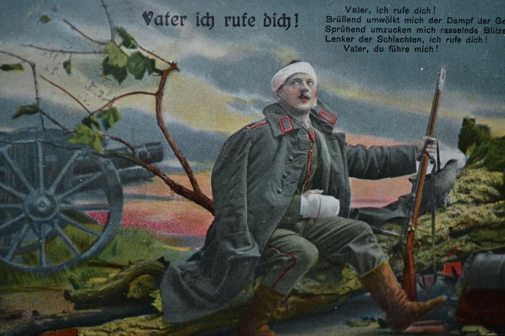 duitsland 1916 gewonde soldaat geweer, Ophalen of Verzenden, Voor 1920, Gelopen, Sterren en Beroemdheden