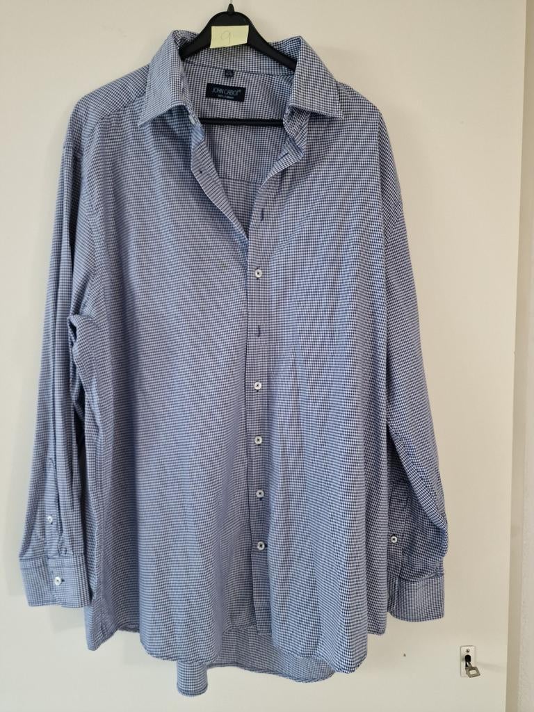 Heren overhemd John Cabot lange mouw maat 45/46 XXL, Blauw, Ophalen of Verzenden, Zo goed als nieuw, Overige halswijdtes